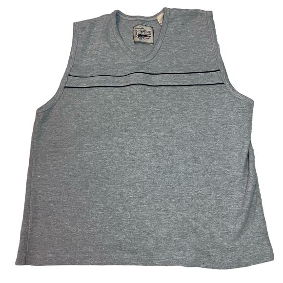 VTG Coliseum Men’s Vest Sz L Gray Striped Cotton V Neck Preppy Grandpacore - Picture 1 of 5